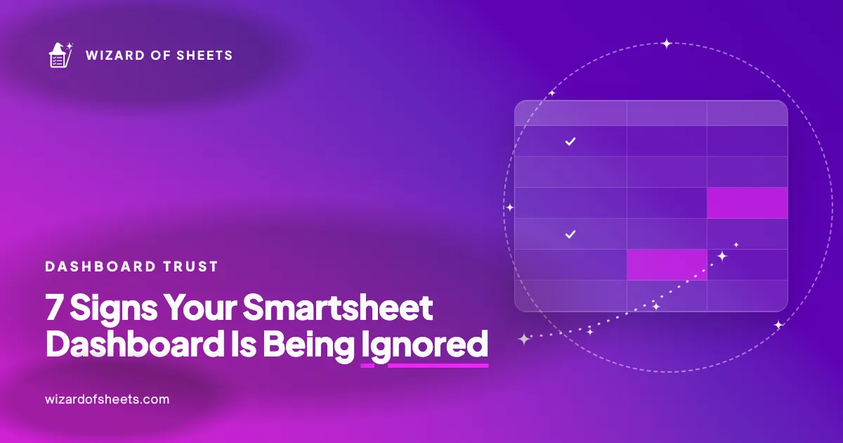 Smartsheet dashboard adoption warning signs graphic
