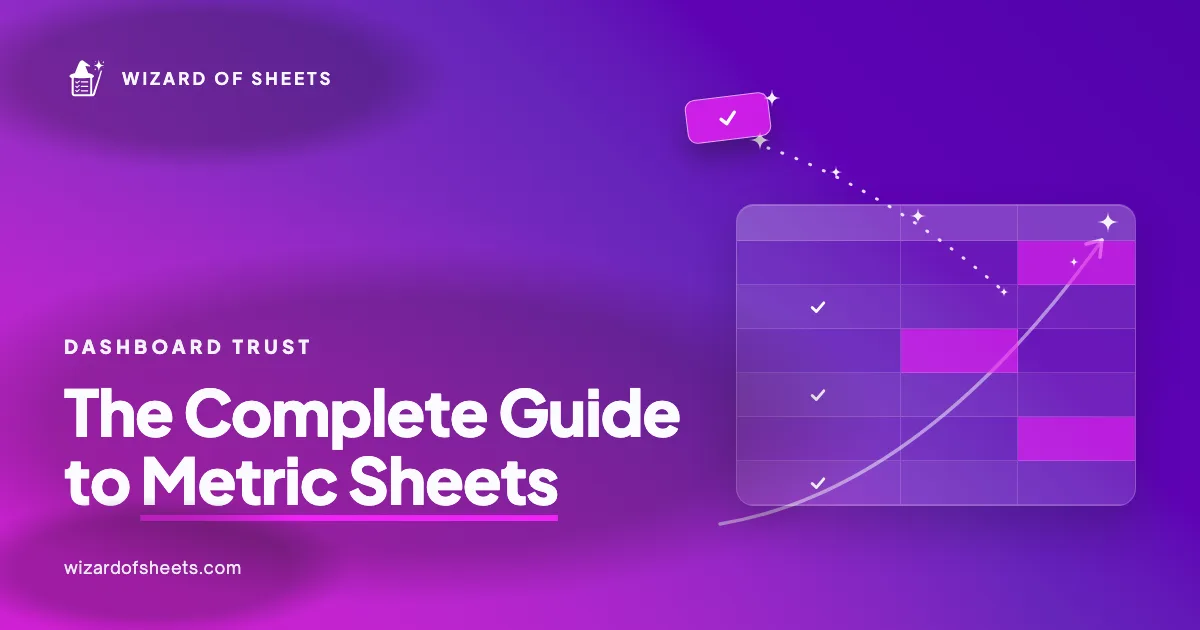 Metric sheets graphic showing stable Smartsheet dashboard reporting architecture