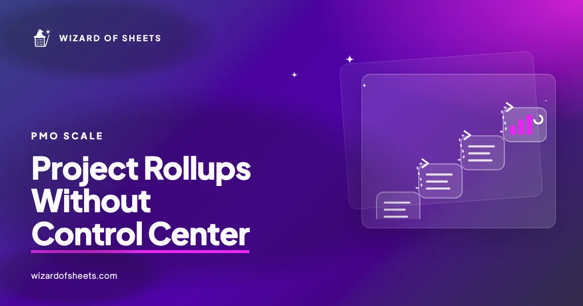 Smartsheet project rollup chain graphic without Control Center
